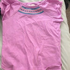 Pink Kids Shirt with Embroidered Detail